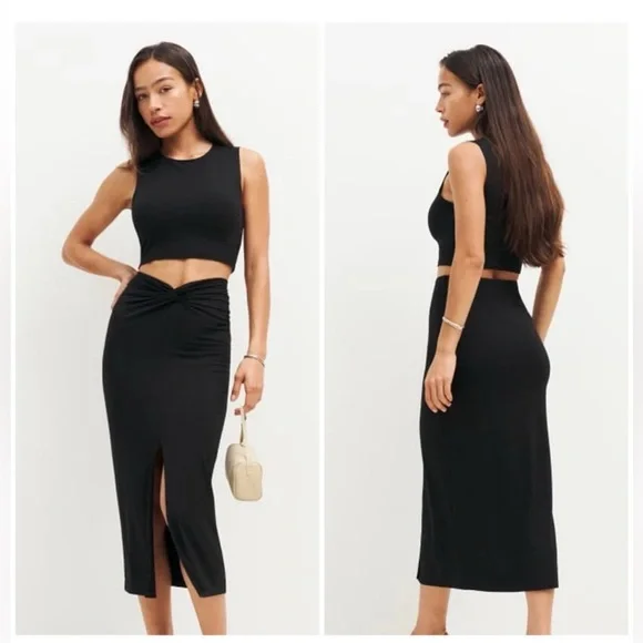 Reformation Rylan Two Piece Set Black - Picture 2 of 14